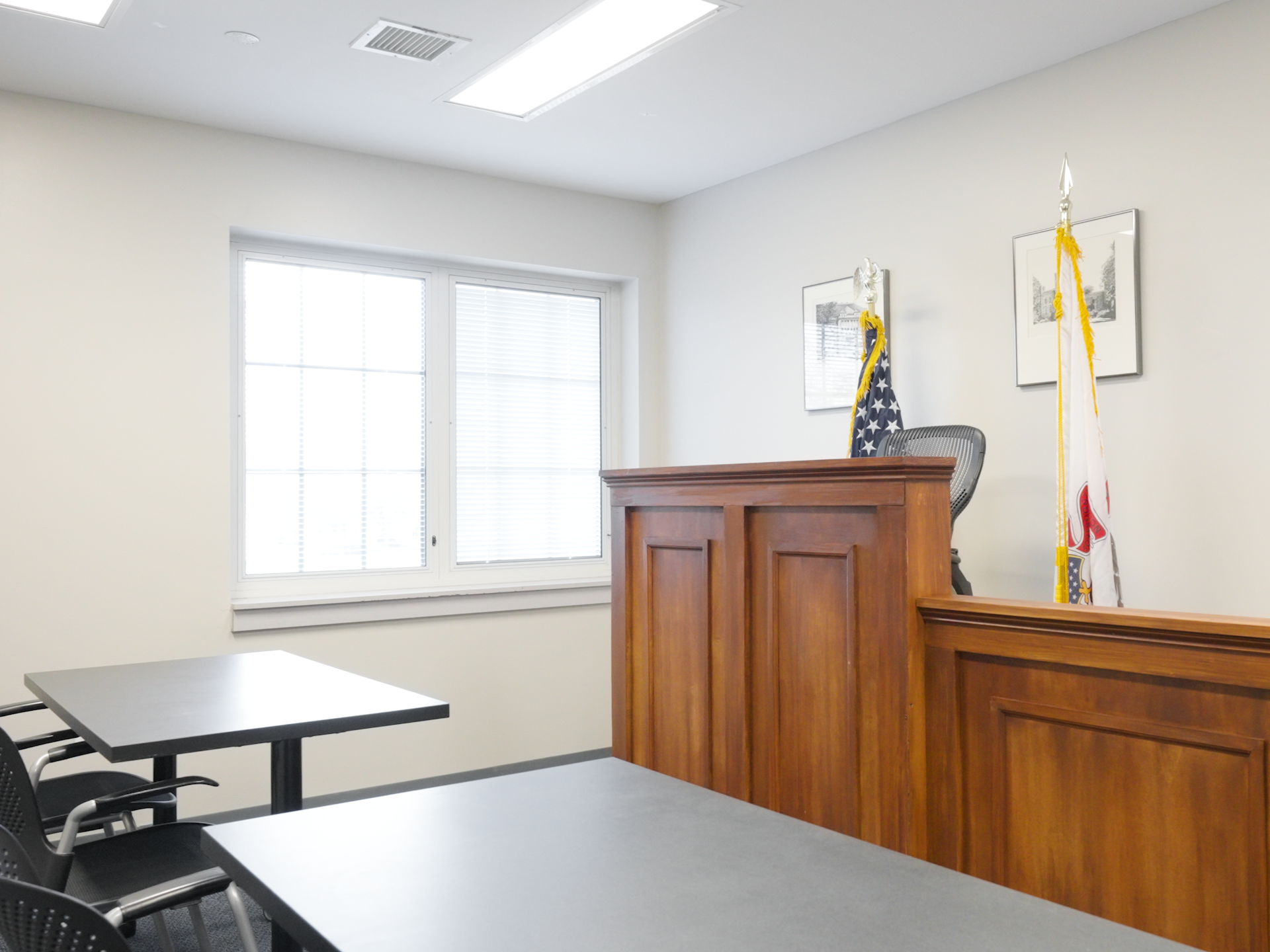 simulated courtroom